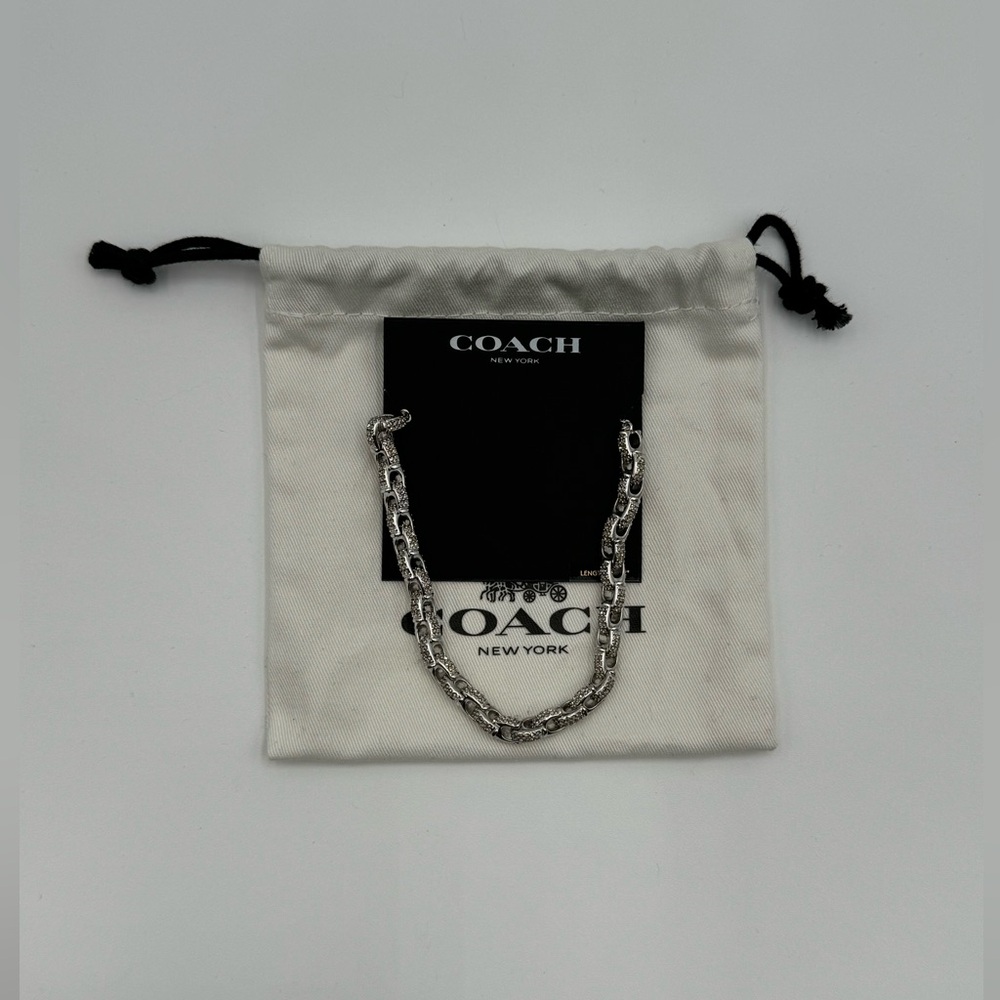 Coach Women’s Pavé Signature Link Collection Necklace 16”-18” NWT